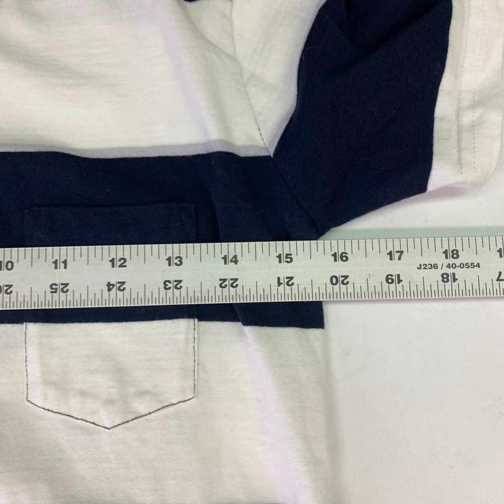 DC Shoes Kids Navy Blue White Striped Short Sleeve Pocket T-Shirt Skate Size 12 - Picture 11 of 12